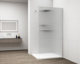 POLYSAN - ESCA CHROME jednodielna sprchová zástena na inštaláciu k stene, sklo Flute, 800 ES1380-01