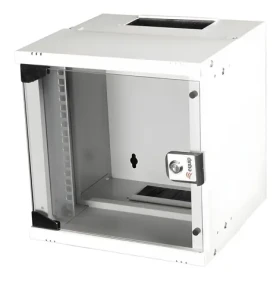 Equip ECO 300x300 sivá / Nástenný rozvádzač 10" / 6U / sklenené dvere / hĺbka 300 mm (EWM-06-3030-G)