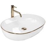 REA - Umývadlo na dosku CLEO White Gold Edge REA-U6211