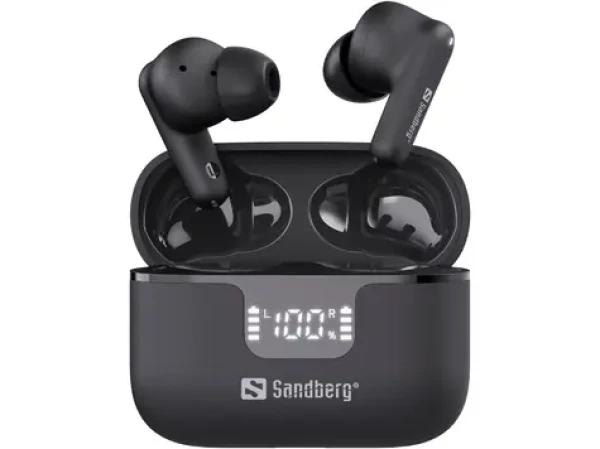Sandberg Wireless Earbuds ANC+ENC čierna / bezdrôtové slúchadlá s mikrofónom a puzdrom / BT 6.0
