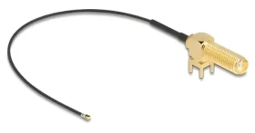 DeLock RP-SMA - I-PEX MHF4 čierna / Anténna redukcia / 0,15 m / 50 Ohm / 2,4 GHz (12031)