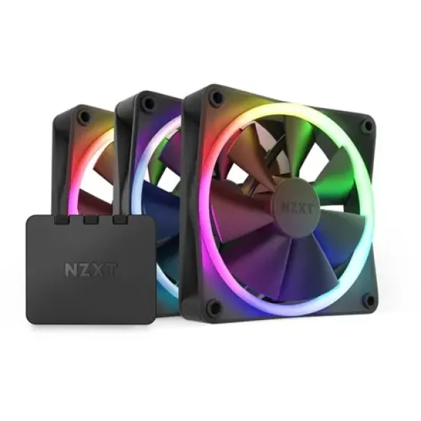 NZXT F120 RGB Triple Pack čierna / Ventilátor / 3x 120mm / Fluid Dynamic Bearing / 27.5 dB @ 1800 RPM / 50.18 CFM (RF-R12TF-B1)