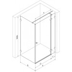 MEXEN/S - Lunar T sprchovací kút dvere krídlové pravá 125 x 120, transparent, grafit kartáčovaná 834T-125-120-66-00-P