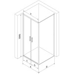 MEXEN/S - Exo sprchovací kút dvere krídlové 90 x 85, transparent, zlato 814-090-085-50-00