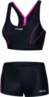 AQUA SPEED Plavky Fiona Black/Pink Pattern 19