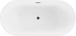 MEXEN/S - Luna vaňa voľne stojaca 150 x 75, biela/čierna, sifón a prepad čierna 52031507575-70