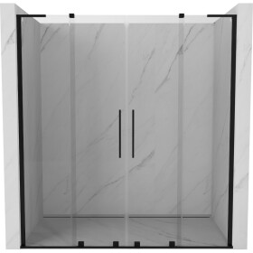 MEXEN/S - Velar L Duo posuvné sprchové dvere 200, transparent, čierna 871-200-003-02-70