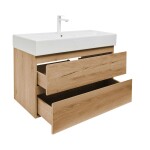 Kúpeľňová skrinka 2 zásuvková s umývadlom SAT B-Way 99x50x45 cm dub mat BWAY2100OAKU2BBI BWAY2100OAKU2BBI