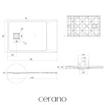CERANO - Sprchová vanička obdĺžniková Pablo - SMC/minerálny kompozit - štruktúrovaná šedá - 110x70x3 CER-481282