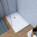 H K - WHITE STAR sprchová vanička z liateho mramoru, obdĺžnik, 100x80x3 cm SE-WHITESTAR10080SET