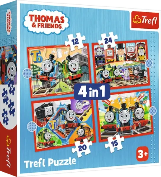 Trefl - Puzzle - Mašinka Tomáš: Úžasný Tomáš 4v1