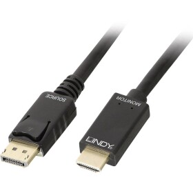 LINDY DisplayPort / HDMI káblový adaptér Konektor DisplayPort, Zástrčka HDMI-A 1.00 m čierna 36921 Kábel DisplayPort; 36921