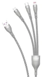 Dudao L20X sivá / Dátový kábel / 3v1 Lightning, USB-C, Micro USB / 65W / 1,2m