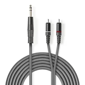 Nedis Stereo Audio kábel jack 6.35 mm (M) - 2x RCA (M) 3.00 m tmavo šedá (COTH23300GY30)