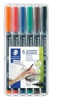 Staedtler Lumocolor permanent S / Popisovač / sada 6 ks / 6 farieb / stopa 0,4 mm (313 WP6)