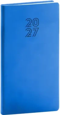 NOTIQUE Aprint 2027 modrý / Vreckový diár / 9 x 15,5 cm / týždenný / Česko-slovenské kalendárium