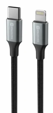 Swissten TEXTILE II dátový kábel USB-C - Lightning 1.5m čierna (71529203)