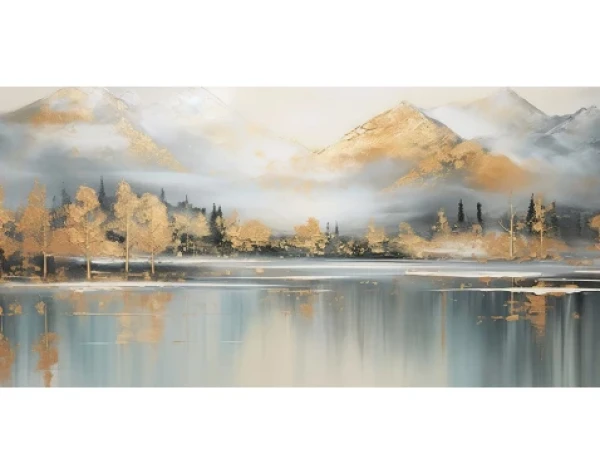 Obraz na plátne Horská krajina, 100x50 cm, efekt ručnej malby%