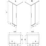 MEXEN/S - Rox Sprchová zástena WALK-IN ľavá 80 x 200, čierna kratka 8 mm, čierna 8C2-080-003-70-77-L