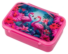 BAAGL Flamingo / Box na desiatu s priehradkami / BPA free / pre mikrovlnku a umývačku