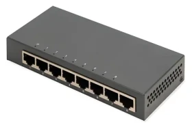 Digitus DN-80066-1 čierna / Sieťový prepínač / 8 portov / Gigabit Ethernet / unmanaged / bez ventilátora (DN-80066-1)