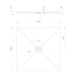 POLYSAN - TRENECA sprchová vanička z liateho mramoru s možnosťou úpravy rozmeru 100x100cm, čierna matná 84301.21