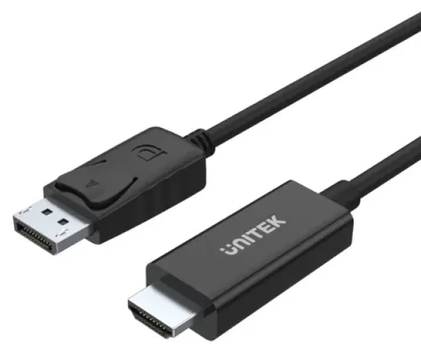 Unitek Y-5118CA čierna / Kábel / DisplayPort - HDMI / 1,8 m (Y-5118CA BOX)