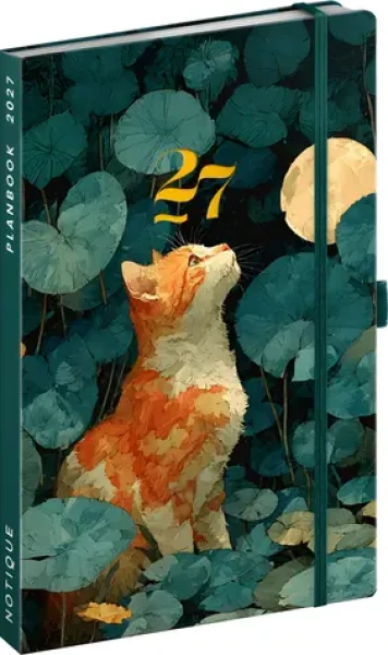 NOTIQUE Planbook Mačka 2027 / Diár so zápisníkom / 13 × 21 cm