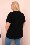 Dámska bavlnená blúzka v nadmernej veľkosti s potlačou "Day Dream" Black + Camel UNI