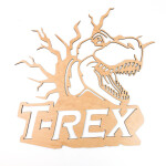 Veselá Stena Drevená nástenná dekorácia Dinosaurus T-REX