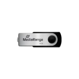 MediaRange MR912 64GB strieborná / Flash Disk / USB-A 2.0 / čítanie: 17MBs / zápis: 8MBs (MR912)