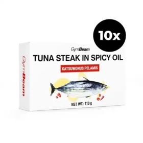 Steak z tuniaka v pikantnom oleji - GymBeam (10 x 110 g) (105847-2-10x110g)