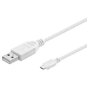 PremiumCord Kábel micro USB 2.0, AB 2m / biela (8592220012120)