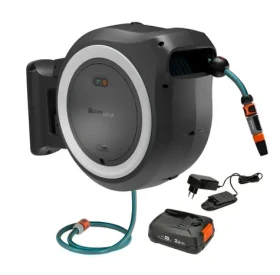 Gardena 18647-20 Nástenný box na hadicu PowerRoll XXL / Dĺžka hadice 40 m / Priemer hadice 13 mm / Napájanie: 18V / 2.5 Ah (18647-20)