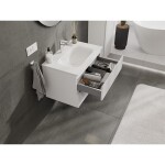 MEXEN/S - Rivel kúpeľňová skrinka 70 cm s umývadlom Vela, 2 zásuvky, reliéf, biela mat 91A20-07047-2-BFF01-W23M01