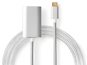 Nedis USB-C - HDMI strieborná / Adaptér / USB 3.2 Gen 1 / Power Delivery / 4K 60Hz / 2 m / Opletený (CCTB64680AL20)