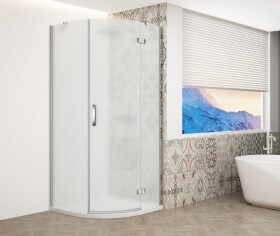GELCO TRINITY CHROM štvrťkruhový kút 900x900 pravý, matné sklo, GT6590MR-CH GT6590MR-CH