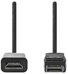 Nedis DisplayPort-HDMI kábel čierny / Kábel DisplayPort-HDMI / 2 m / Bulk (CCGL37100BK20)