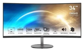 34" MSI PRE MP341CQDE čierna / Monitor / VA / WQHD / 21:9 / 100Hz / HDMI + DP / VESA (9S6-3PB2CT-005)