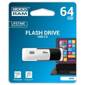 GOODRAM UCO2 64GB čierno-biela / Flash disk / USB 2.0 / čítanie: 20MBs / zápis: 5MBs / dopredaj (UCO2-0640KWR11)