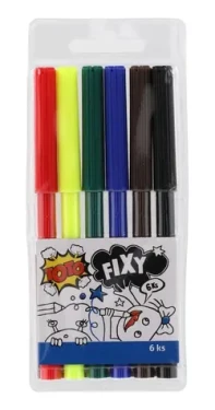 WIKY Fixy 6 ks v plastovej krabičke / Fixy / 7x16 cm / od 3 rokov
