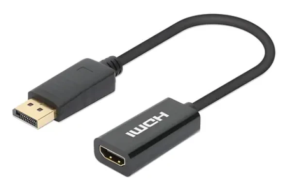 Manhattan DisplayPort - HDMI čierna / Adaptér / Aktívny / 4K/60Hz / 0,15 m (153713)
