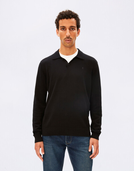 Armedangels Knit Longsleeve Poloshirt 105 black L