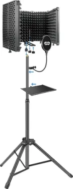 MOZOS MSHIELD-CABIN-SET čierna / Sada akustická kabína statív pop-filter / dopredaj (MSHIELD-CABIN-SET)