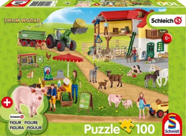 Schmidt Puzzle Schleich Farma s predajným stánkom