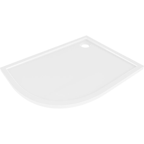 MEXEN - Flow Sprchová vanička štvrťkruh asymetrická slim pravá 100 x 80, biela lesk 46Q108010R