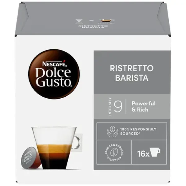 NESCAFÉ Kapsule Dolce Gusto Ristretto Barista 16 ks / Intenzita 9/11 / tmavo pražená s cremou