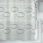 SPIRELLA ANELLO sprchový záves motív kruhy sivý / 180 x 200 cm / polyester