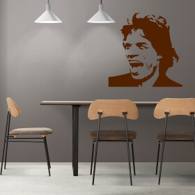 Veselá Stena Samolepka Mick Jagger Farba: hnědá, Veľkosť: 100 x 100 cm