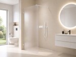 CERANO - Sprchová zástena Walk-in Orbis Round - Ľavá - 8 mm - guľatá vzpera - biela matná, mliečne sklo - 160x200 CER-682456